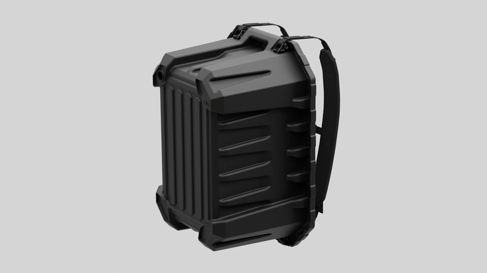 Backpack straps installed on the bin